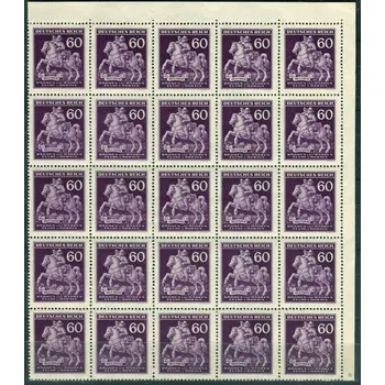 Poštovní známka Protektorát Čechy a Morava (1943) č. 102 ** - B.ü.M. 25-bl - Den poštovní známky - DV 8/2; 89/2