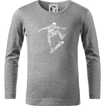 Chlapecké tričko Skater icons - Triko dětské Long Sleeve - 122 cm/6 let ( Tmavě šedý melír )