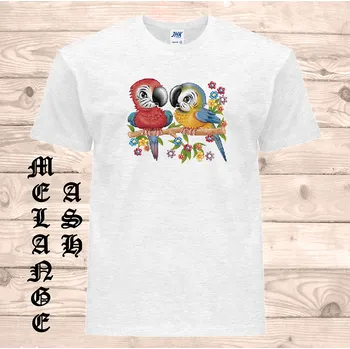 detske-levne-bavlnene-tricko-potisk-maly-papousci Barva: Heather grey - vřesově šedá, velikost: 152