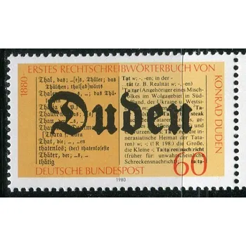 Poštovní známka (1980) MiNr. 1039 ** - Německo - 100 let pravopisný slovník od Konráda Dudena (1829-1911), učitel střední školy