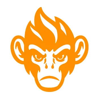 Samolepící dekorace SAMOLEPKA Opičák 002 levá (06 - oranžová) NA AUTO, NÁLEPKA, FÓLIE, POLEP, TUNING, VLASTNÍ TEXT, TISK, AUTOSAMOLEPKY.cz, POLEPY, OBRÁZEK, LOGO, SAMOLEPKY