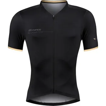 Cyklistické oblečení Force dres GOLD krátký rukáv (černá/zlatá)