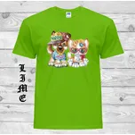 detske-levne-bavlnene-tricko-potisk-pejsek-kocka-street-style Barva: Lime - limetková, velikost: 104