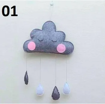 Samolepící dekorace Čína Závěsný dekorační mráček s kapkami deště Motiv: 01