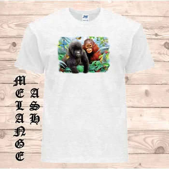 detske-levne-bavlnene-tricko-potisk-opice Barva: Heather grey - vřesově šedá, velikost: 128