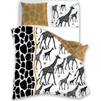 Povlečení Faro Žirafy 140 x 200, 70 x 90 cm zipový uzávěr