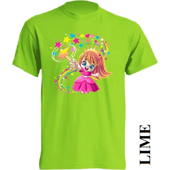 Dívčí tričko detske-levne-bavlnene-tricko-potisk-carodejnice Barva: Lime - limetková, velikost: 128