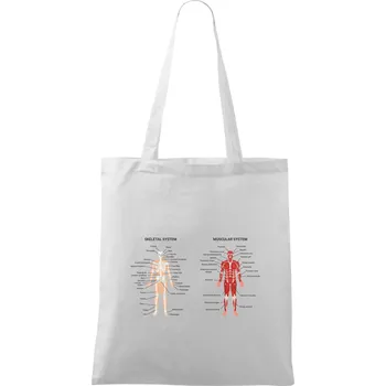 Skelet and Moscular system - Taška bavlněná - 42 x 38 cm ( Bílá )
