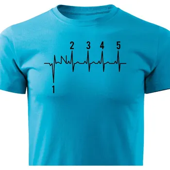Pánské tričko Pánské tričko EKG motorka 5 kvalt Barva: Tyrkysová, Velikost: L