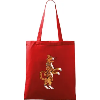 Nákupní taška Mayové - zvířata tygr - Taška bavlněná - 42 x 38 cm ( Červená )