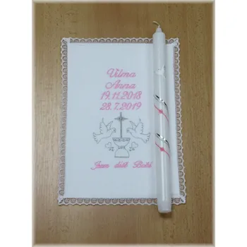 rouška Křestní sada vzor 21 - rouška, svíce