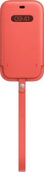 Pouzdro na mobilní telefon Apple Leather Sleeve MagSafe pro Apple iPhone 12/12 Pro růžově citrusové