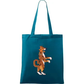 Mayové - zvířata tygr - Taška bavlněná - 42 x 38 cm ( Petrolejová )