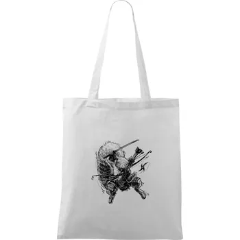 Nákupní taška Skica ninja veverka - Taška bavlněná - 42 x 38 cm ( Bílá )