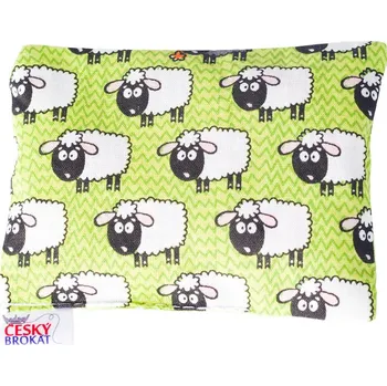 Dekorativní polštářek HEDVA ČESKÝ BROKÁT Nahřívací pytlík 100% ba plátno OVEČKA zelená