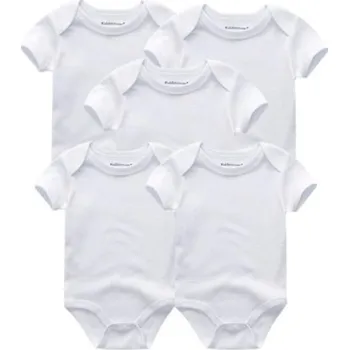 5 ks bílých body s krátkým rukávem Věk: 9-12 měsíců