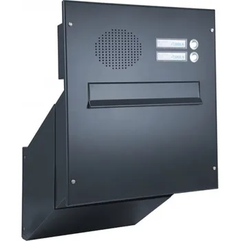 Poštovní schránka 1x poštovní schránka D-241 k zazdění do sloupku + čelní deska s 2x zvonkem a přípravou pro HM - lakovaná - RAL 7016 MAT. - ANTRACIT