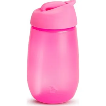 dětská jídelní sada Munchkin - Hrneček s brčkem Simple Clean 296ml - růžový