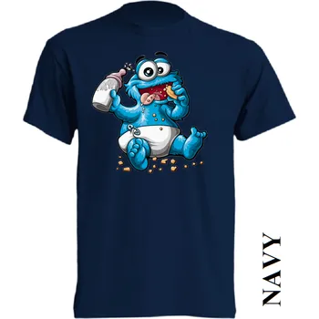 levné-dětské-tričko-potisk-cookie-monster Barva: Navy - tmavě modrá, velikost: 164