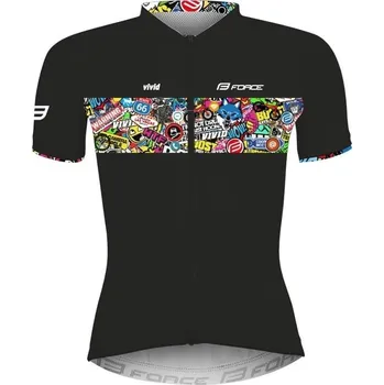 Cyklistika Force dres VIVID LADY krátký rukáv (černá)