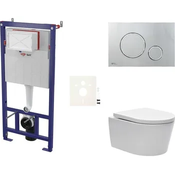 Klozet Cenově zvýhodněný závěsný WC set SAT do lehkých stěn / předstěnová montáž+ WC SAT Brevis SIKOSSBR71K