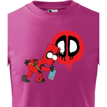 Chlapecké tričko Dětské tričko Bart Simpson Deadpool, Barva Purpurová, Velikost 158 cm/12 roků, Canvas Dětské tričko Bezvatriko.cz 0999