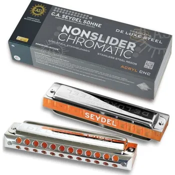 Foukací harmonika Nonslider Chromatic De Luxe Steel - G
