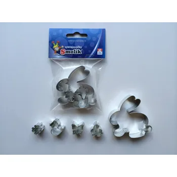 Vykrajovátko SMOLÍK Sada vykrajovátek 5 ks, ZAJÍC + STŘEDY