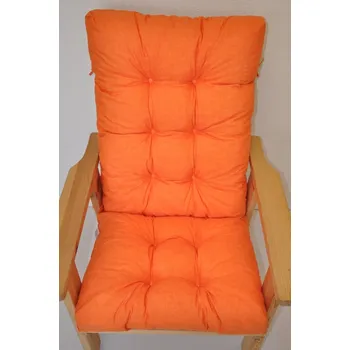 Podsedák Axin Trading s.r.o. Polstr na zahradní křeslo vysoké - látka oranžový melír