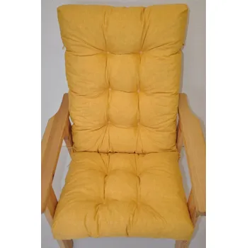 Axin Trading s.r.o. Polstr na zahradní křeslo vysoké - látka žlutý melír