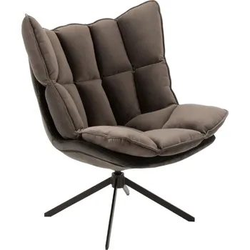 Křeslo Šedé sametové otočné křeslo J-line Handiet