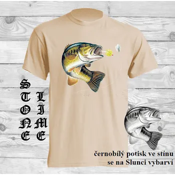 panske-bavlnene-tricko-uv-potisk-okoun Barva: Lime stone - krémová, velikost: XXL