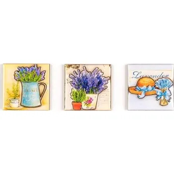 Dekorativní magnet sada magnetek Levandule 3 ks