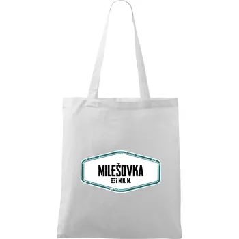 Hora Milešovka - Taška bavlněná - 42 x 38 cm ( Bílá )