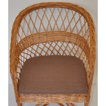 Podsedák Axin Trading s.r.o. Polstr na křeslo z vrbového proutí - látka hnědý melír