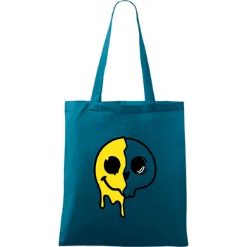Yin & Yang lebka smajlík - Taška bavlněná - 42 x 38 cm ( Petrolejová )