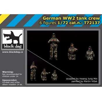 Plastikový model Blackdog 1/72 German WWII tank crew (6 fig.)