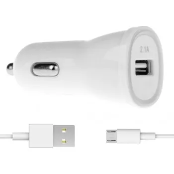 Nabíječka do auta Winner USB Charger 2,1A + MICRO-USB Cable (Bílá) MM_5012