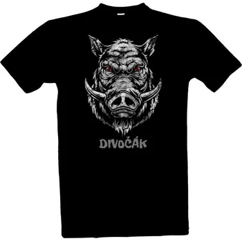 Pánská móda Tričko s potiskem Divočák - prase divoké pánské