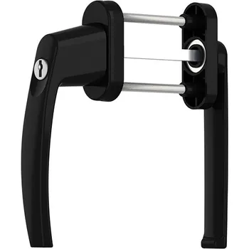 Okenní klika ROTO Balkonový set snížených uzamykatelných klik včetně rozetek VICTORY Barva: Černá RAL 9005