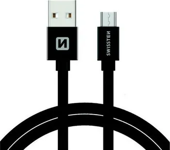 Datový kabel Swissten Textile USB-C 0,2 m černý
