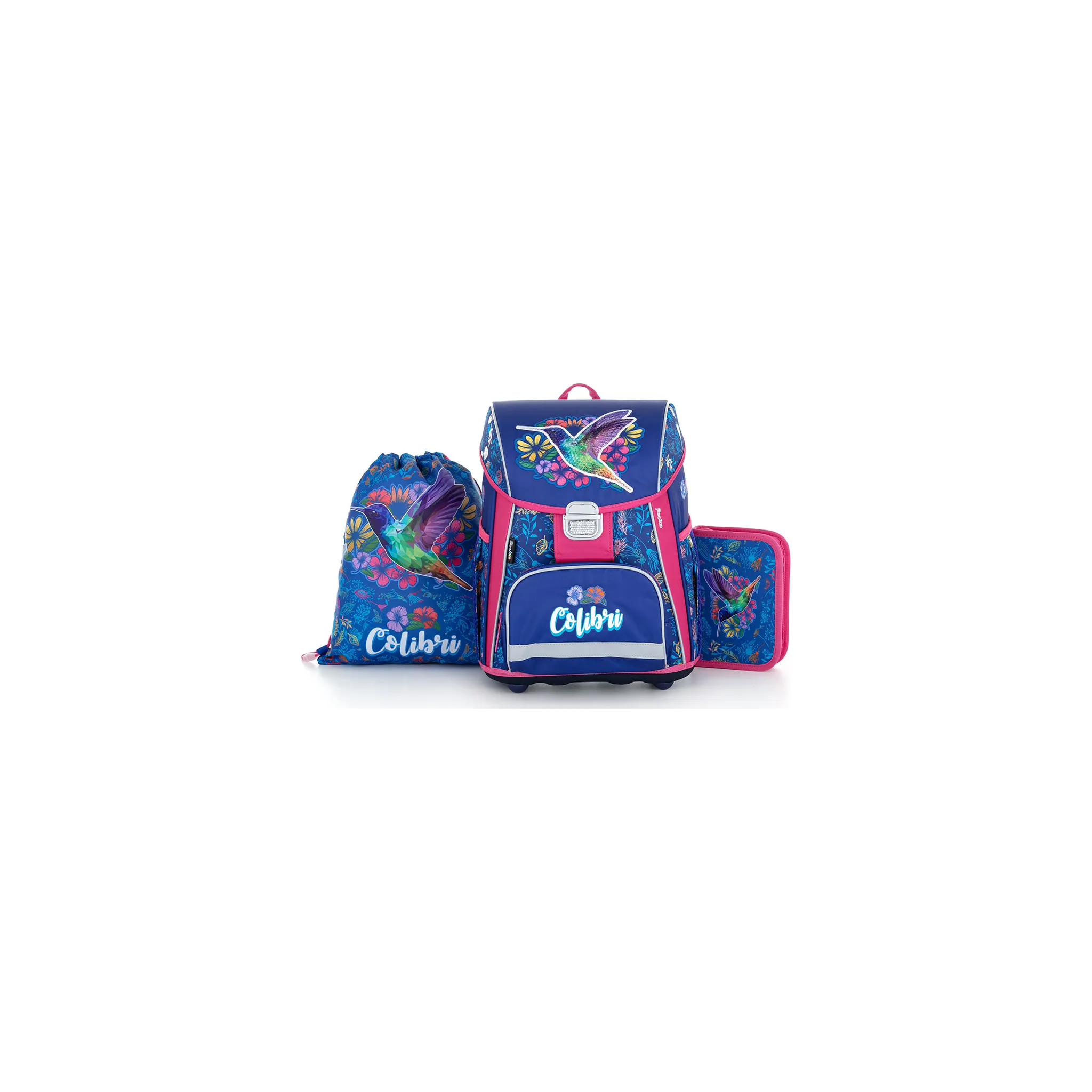Fotografie 1 - Set školních potřeb Oxybag Premium Light 3dílný set Kolibřík modrý