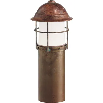 Venkovní osvětlení Il Fanale 245.42.ORB Garden, venkovní sloupkové svítidlo z mosazi a mědi, 1x57W E27, výška 34cm, IP44