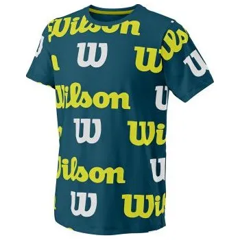 CHLAPECKÉ TRIKO WILSON ALL OVER LOGO TECH TEE blue coral S