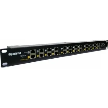 Stolní počítač OEM POE Gigabitový Patch panel Cat5 19" 12port 1U, POE-PAN12-GB