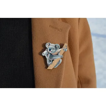 Brož art-wood.cz Dřevěná brož - koaly