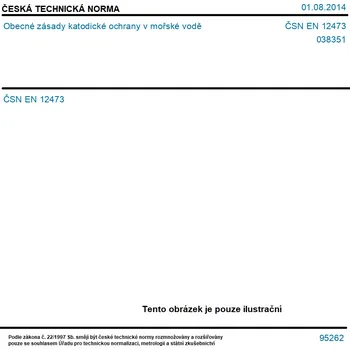 ČSN EN 12473 - Obecné zásady katodické ochrany v mořské vodě - Tisk