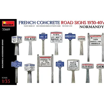 Plastikový model 1/35 French Concrete Road Signs,Normandy 1930-40's