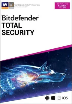 Antivir BitDefender Total Security 2019 5 zařízení 1 rok