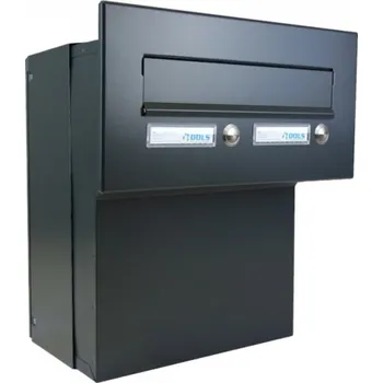 Poštovní schránka Poštovní schránka F-046 SET 2x zvonek | Průchozí Antracit - RAL 7016 MAT. - ANTRACIT